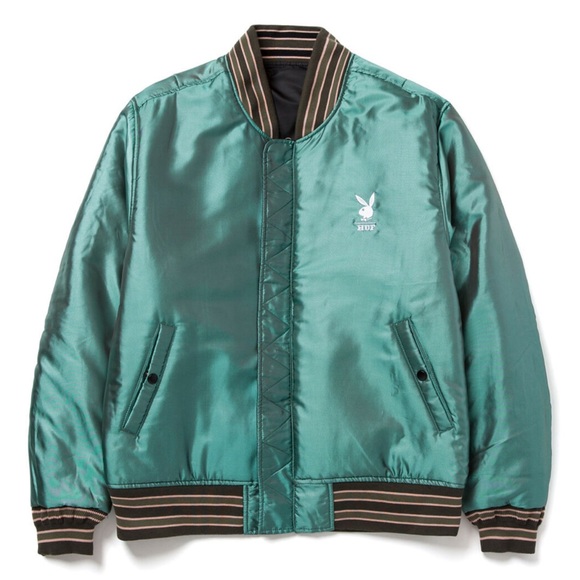Playboy x HUF “after hours” collection reversible bomber jacket. NWOT - Picture 2 of 13